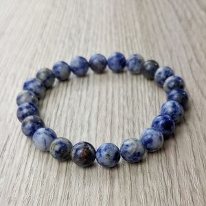 Sodalite 8mm Natural Gemstone Handmade Stretch Bracelet